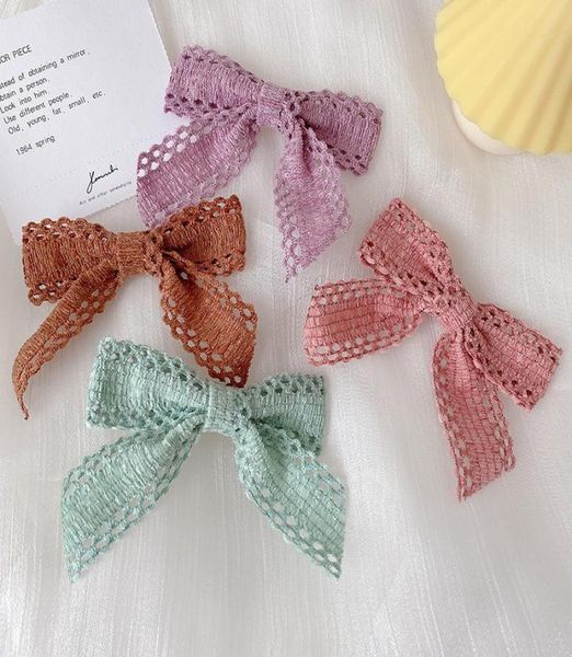 Haarschmuck 7 teile/satz Frau Mädchen Clips Hohl Haarnadeln Baby Bogen Haarspange für Kinder Haken Nette Einfarbig Pin Barrette5271201