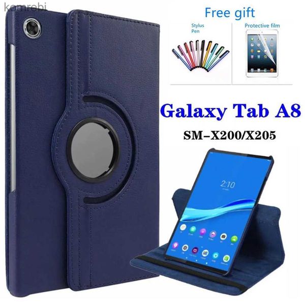 Tablet PC Hüllen Taschen Hülle für Samsung Galaxy Tab A8 2021 Tablet Hülle für Samsung Tab A8 10.5 SM-X200/SM-X205 360 Grad drehbare LederhülleL240217