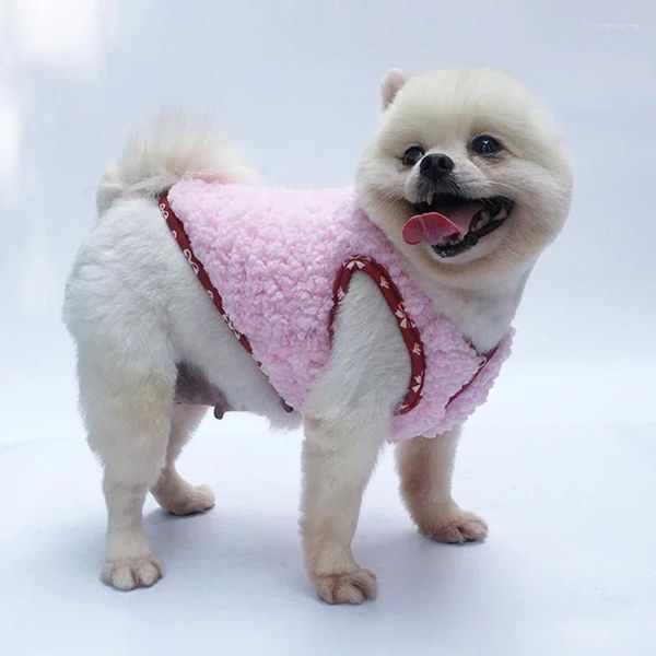 Roupas para cães reversíveis roupas para animais de estimação para cães pequenos engrossar lã inverno casaco quente filhote de cachorro gato colete poodle shih tzu chihuahua outfits