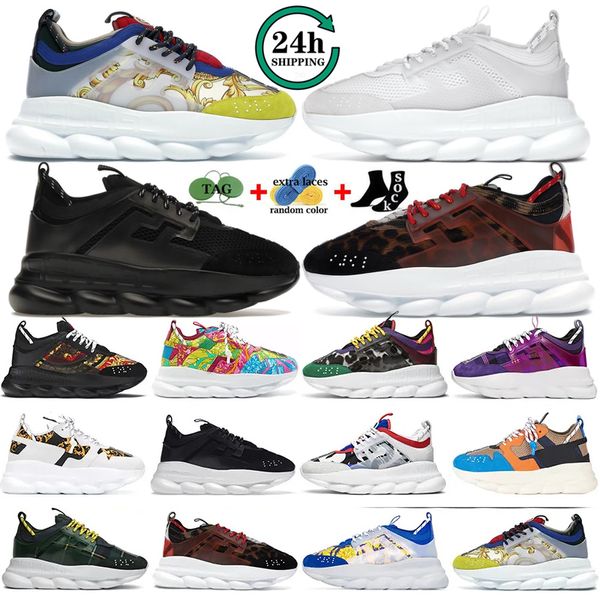 sneakers firmate scarpe casual con plateau reazione a catena donna uomo triple nero bianco multicolore oro tartan scarpe da ginnastica sportive all'aria aperta