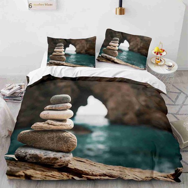 Conjuntos de cama Ocean Theme Duvet Cover Set Beach Theme Kids Bedding SetsCoastal Consolador CoverTeen Boys Girls Childrens Bed SetsBlue Full