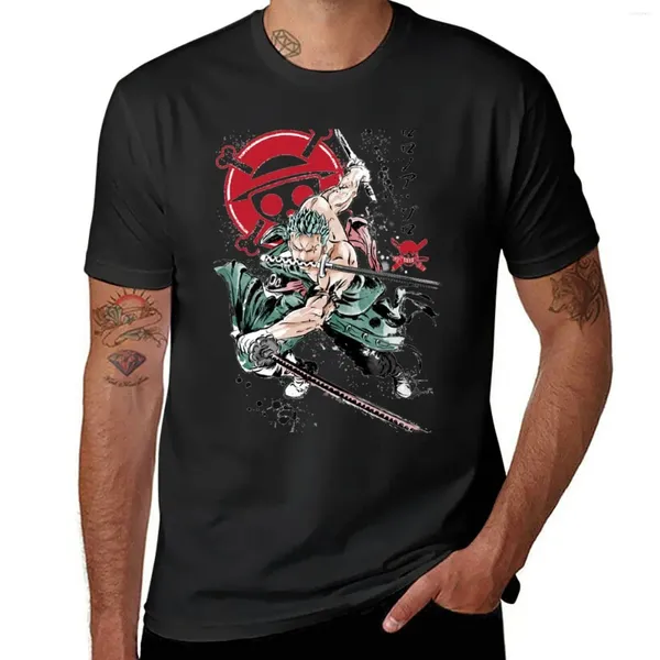 Мужские топы на бретелях, футболка «Пират Ророноа Зоро», рубашка с животным принтом для мальчиков, футболка с короткими рукавами для мужчин