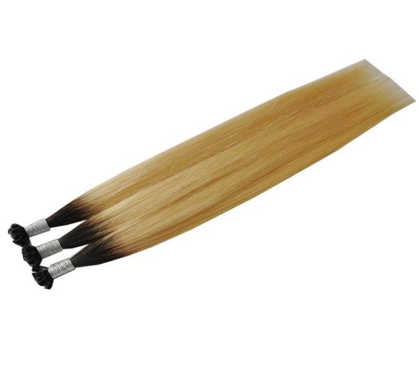 BWhair BW Ombre Color U Punta per unghie Prebonded Fusion Estensioni dei capelli 100 fili un sacco Cheratina Stick Brasiliano Nero Marrone Biondo Colo3629524