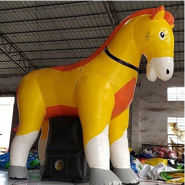 5 mH (16,5 piedi) con ventilatore all'ingrosso Qualità eccellente Fantastico cavallo gonfiabile gigante in PVC Modello di palloncino di cartone animato per sfilata di carnevale, Pubblicità di negozi di cavalli