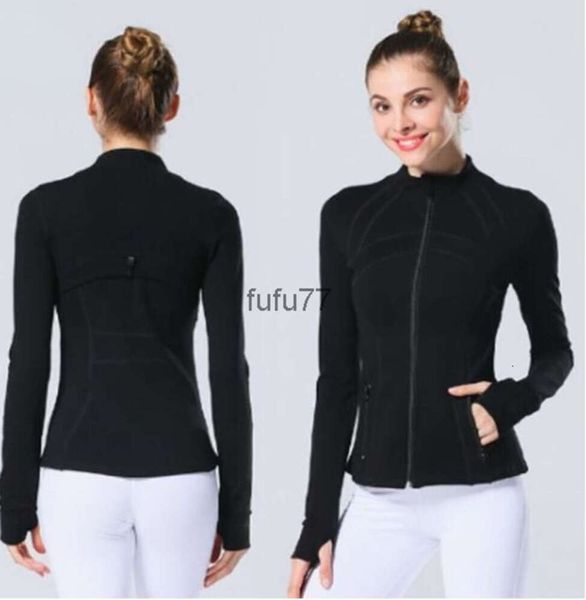 LU-088 Giacca da yoga Donna Definisci Cappotto sportivo da allenamento Fitness lu Sport Abbigliamento sportivo ad asciugatura rapida Top Felpa con zip solida Abbigliamento sportivo Vendita calda LL