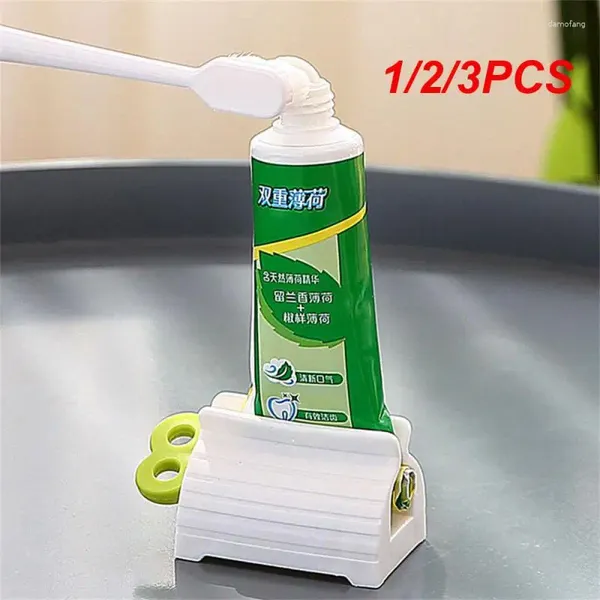 Conjunto acessório de banho 1/2/3pcs dispensador de pasta de dente tubo de parede espremedor de pasta de dente limpador facial imprensa suporte de rolamento banheiro