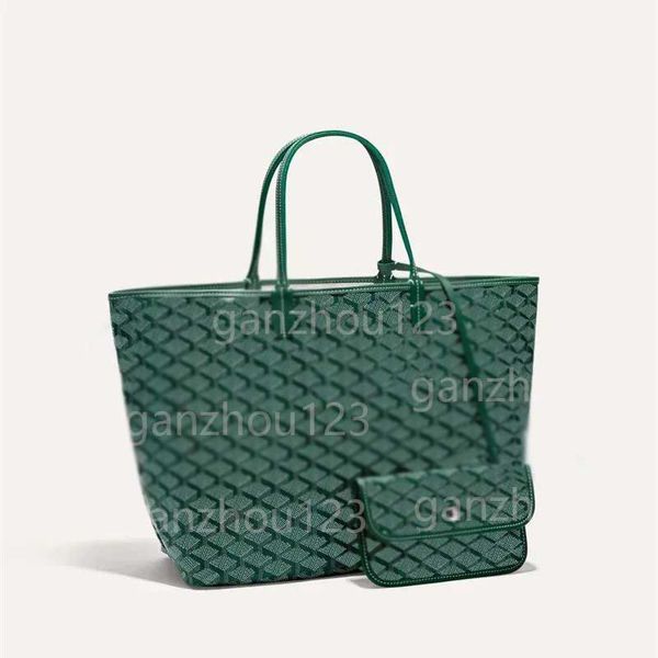 Designer sacola clássico sacos de ombro lona bolsa de couro luxo mulher sacos de compras grande capacidade flutuando dentro do bolso totes verde marrom