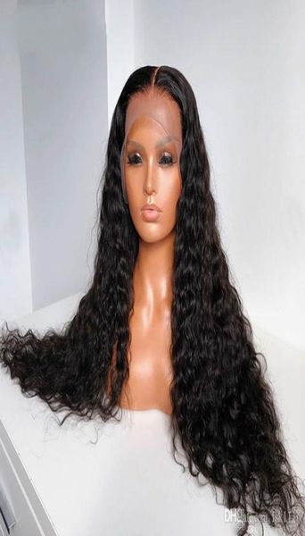 Gevşek kıvrılma 250 yoğunluk 13x6 dantel ön insan saç perukları 360 dantel frontal peruk brezilya remy saç suyu dalgası 30 inç tam May800442