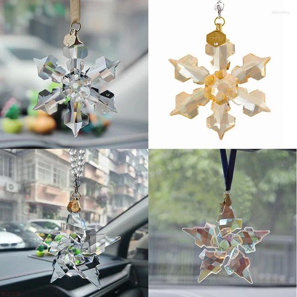 Pendenti e ciondoli 2012-2024Crystal Fiocchi di neve Car Trim Interrior Ornamento Figurine di cristallo Sun Catcher Appeso Regalo di Natale Mestiere di Natale