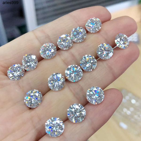 Tester per diamanti Moissanite con passaggio all'ingrosso, rotondo, brillante, bianco, colore, Vvs1, pietra moissanite sciolta