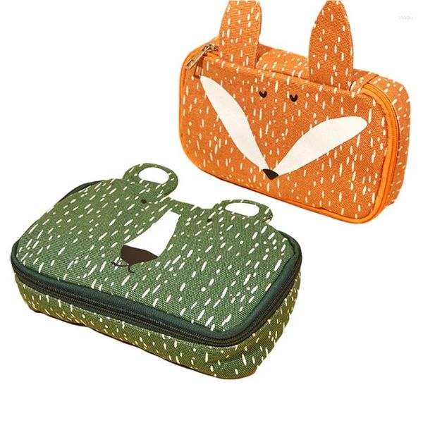 Borse per cosmetici Borsa per cartoni animati Kawaii Custodia per cosmetici portatile da viaggio per cosmetici con orsetto carino da donna