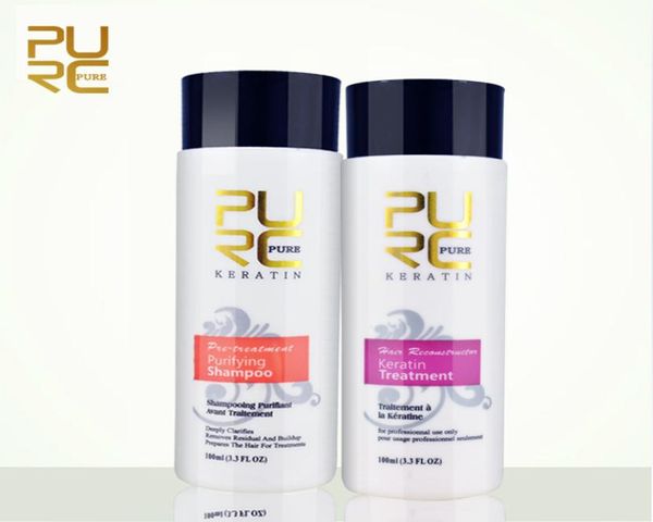 PURC Glättendes Haar Reparieren und glätten Sie beschädigte Haarprodukte Brasilianische Keratinbehandlung Reinigungsshampoo PURE 11115193761