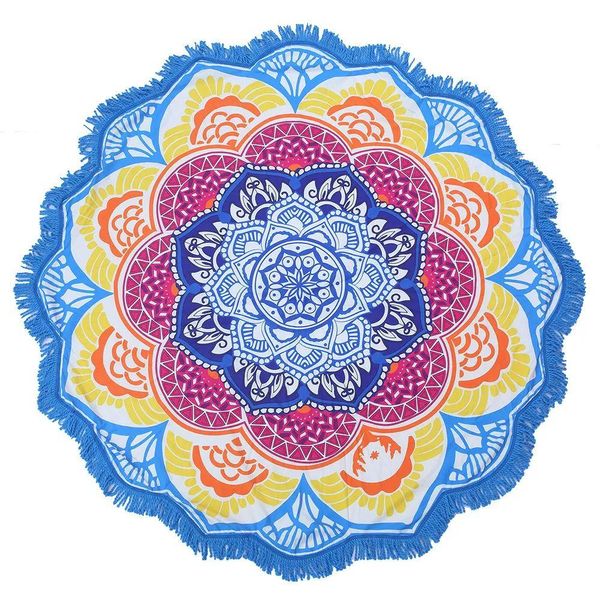 Altri articoli per feste festive Asciugamano da spiaggia rotondo Hippie/Coperta Boho Mandala/Telo indiano Decorazione tovaglia bohémien/Tappetino yoga Medit Dhrdy