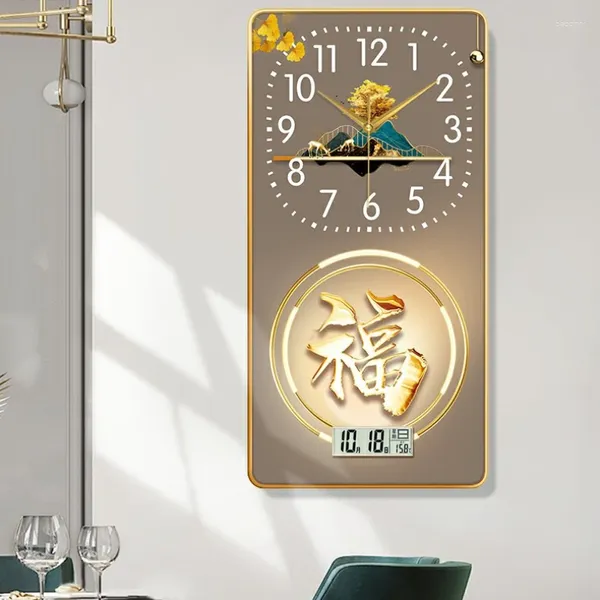 Настенные часы, креативные легкие роскошные часы для гостиной, дома, спальни, современные модные часы с декоративной росписью