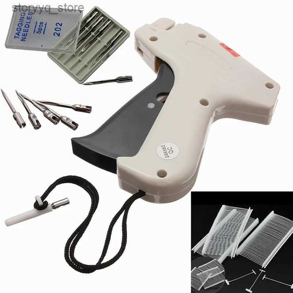 Etiketten Tags 1Set Kleidung Kleidungsstück Preisetikett Tagging Tag Gun + 5 Stahlnadeln + 1000 Widerhaken Markierung DIY Bekleidung Etikettierer Maschine Nähwerkzeug Q240217