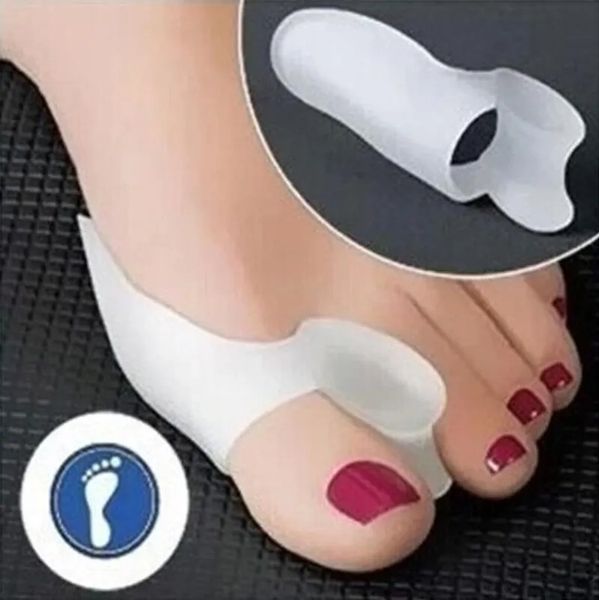 Protetor de dedo do pé 2 pc/par gel silicone joanete grande espalhador de dedo do pé hálux valgus guarda almofada para cuidados com os pés