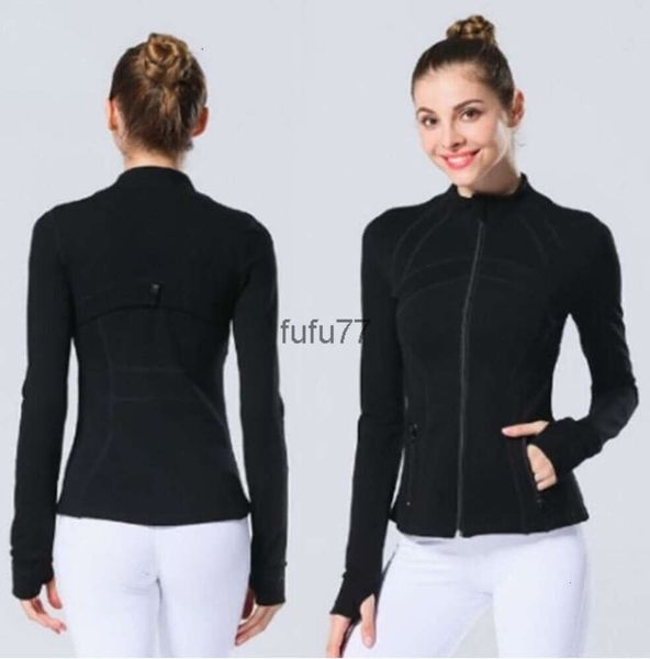 LL Yoga Fashion Slimming Jacket Womens Define Workout Sport Coat Fitness Sports Quick Dry Activewear Top Sólido Zip Up Moletom Sportwear Venda Quente LU-77