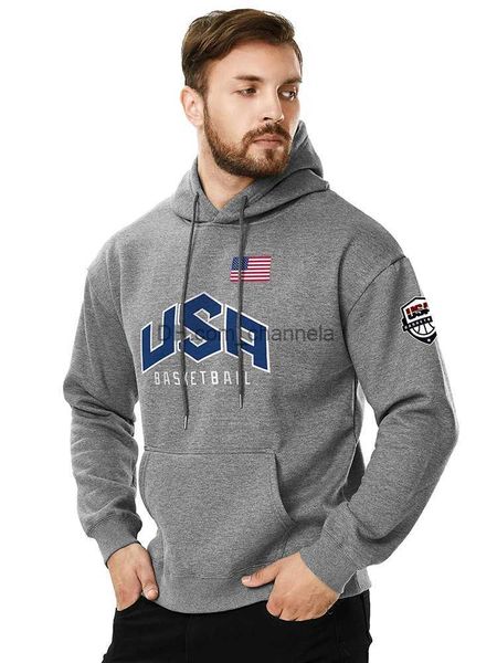 Herren Hoodies Sweatshirts USA Basketball Baumwolle Hoodie Männer Winter Dicke Schwergewicht Sweatshirt Casual Straße Gedruckt Mit Kapuze Warme Fleece Trainingsanzug Männlich T240217