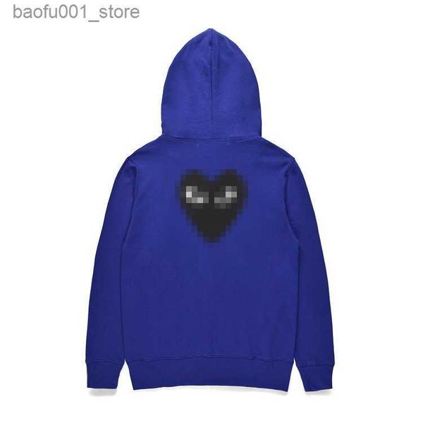 Erkek Hoodies Sweatshirts Tasarımcı Erkek Hoodies Com Des Garcons Oyun Sweatshirt CDG Black Multiart Zip Up Hoodie XL Marka Black Yeni Q240217