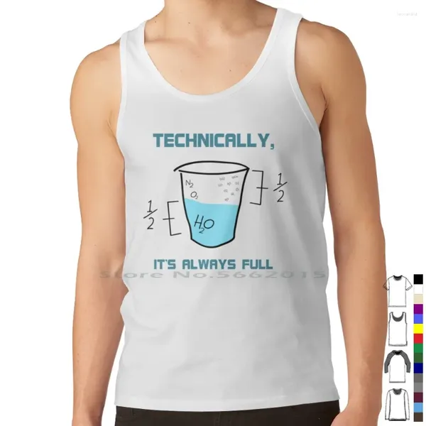 Мужские майки «Технически всегда полно науки и юмора», футболка, топ, жилет из чистого хлопка, учитель математики, половина стекла, физика