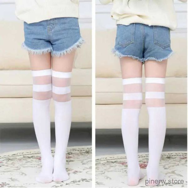 Çocuk Socks Girls çocuklar diz yüksek çorap çizgileri kedi desen çocuklar sevimli yürümeye başlayan kızlar çorap 2 ~ 12 yıl için 10 renk bebek uzun bacak sıcak