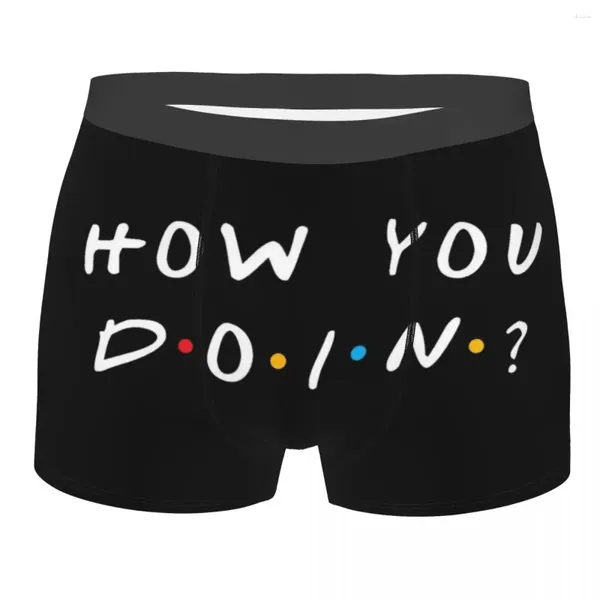 Cuecas personalizadas programa de tv amigos engraçado citação roupa interior homens estiramento como você fazendo boxer briefs shorts calcinha macia para homme