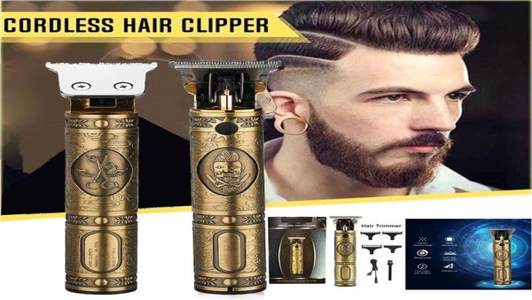 ,Outliner Clipper Cordless Ricaricabile Lama a T Taglio ravvicinato per uomo Lame in ceramica al titanio Rasoio per capelli calvi Barbershop Professional3985513