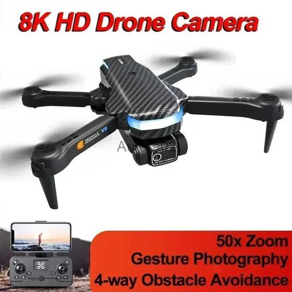 Drones 8K V8 Fluxo Óptico Drone 2 Câmera Inteligente Evitar Obstáculos Altura Ajustável Fotografia Aérea Quadcopter para YQ240217