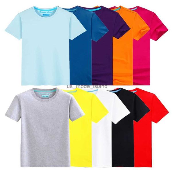 T-Shirts Çocuklar Pamuk T Shirt 2020 Yaz Boys T-Shirt Kız Gömlek Çocuklar İçin Üstler Düz Renkli Bebek Tees 3-15T Teen Kostüm