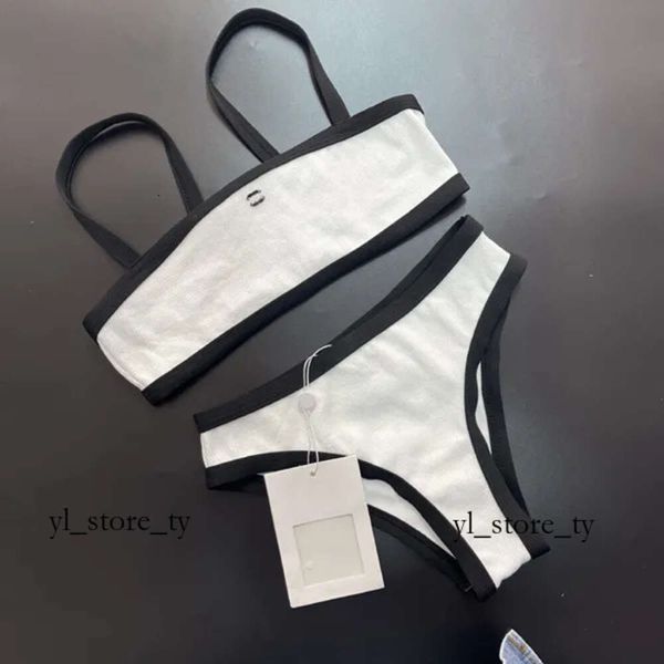 Chanele Einteiliger Badeanzug Designer-Bikini-Set Stricken Luxus-Badeanzug für Damen mit Aufdruck C Buchstabe Weiß Schwarz Farben Dreipunkt-Lady Summer Beach Swim Wear 383