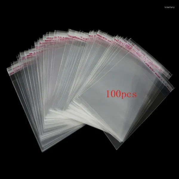 Мешочки для ювелирных изделий, 100 шт., прозрачные самоклеющиеся пакеты, пластиковые пакеты «сделай сам», 8x12 см, 3,1 x 4,7 дюйма