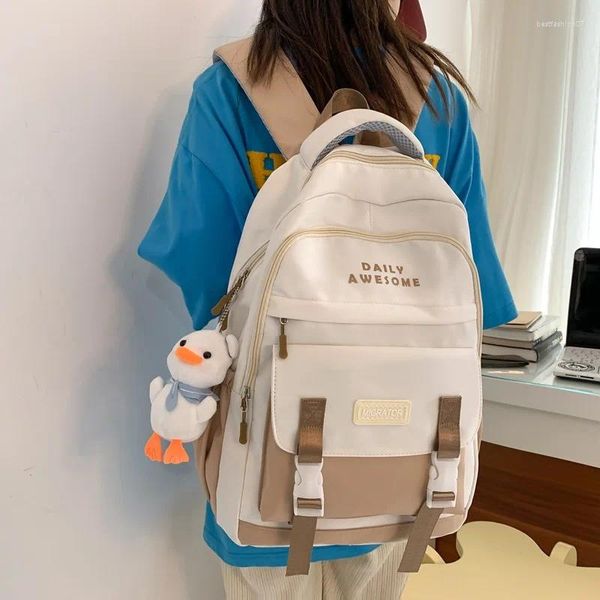 Sacos escolares Qualidade resistente ao desgaste estudante mochila moda retalhos grande capacidade mulheres bolsa de ombro lazer viagem bagagem homens mochila