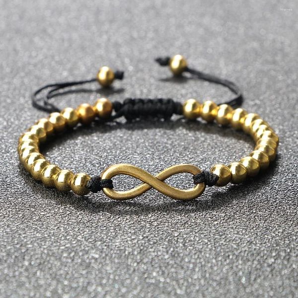 Link pulseiras na moda contas de cobre pulseiras para homens e mulheres sorte árvore da vida pingente trançado corrente de pulso yoga jóias charme presente
