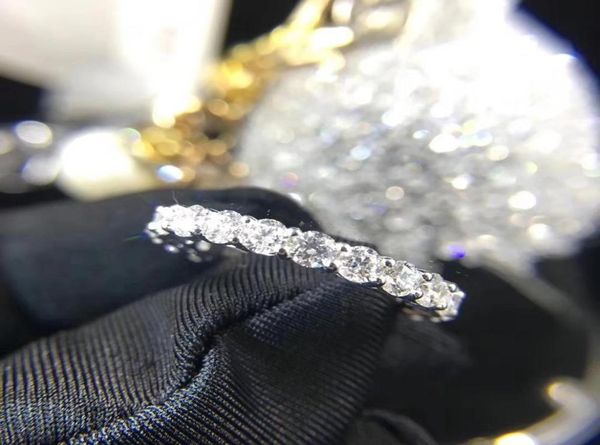 Casal eternidade 4mm laboratório anel de diamante 925 prata esterlina bijou noivado anéis de banda de casamento para mulheres homens jóias de festa fina 7339478