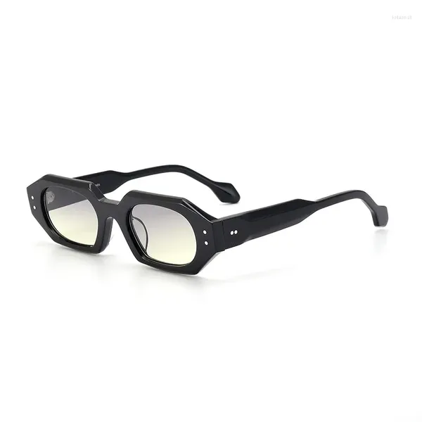 Солнцезащитные очки Ins Модные унисекс ацетатные многоугольные оправы для очков Оптический рецепт Ручная работа Классические многоцветные черные черепаховые очки