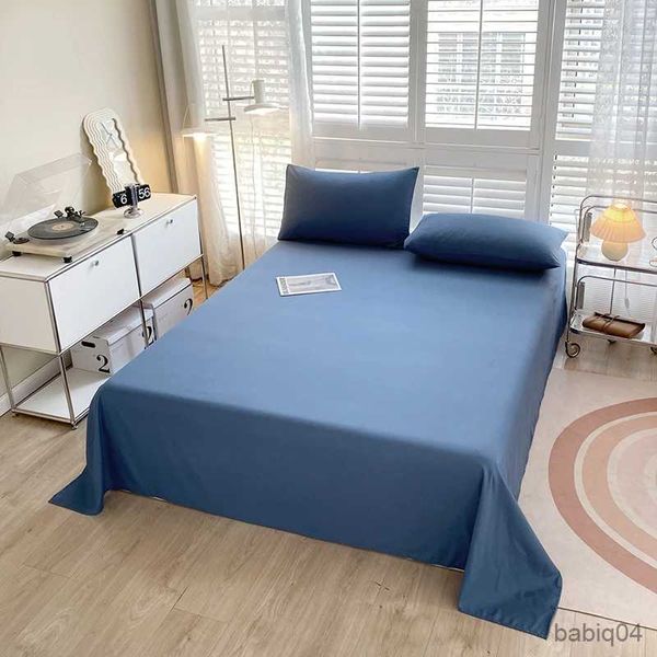 Conjuntos de cama Cor Sólida Simples 3 Conjunto de Quatro Peças Estudante Dormitório Casa Kit Folha de Cama