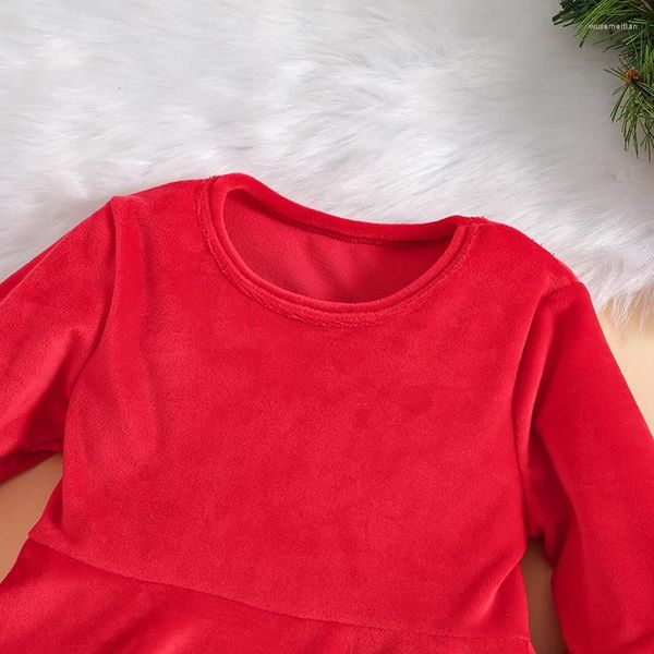 Комплекты одежды CHQCDarlys, рождественская одежда для маленьких девочек, платье с длинными рукавами, топы, брюки, осенне-зимний комплект одежды