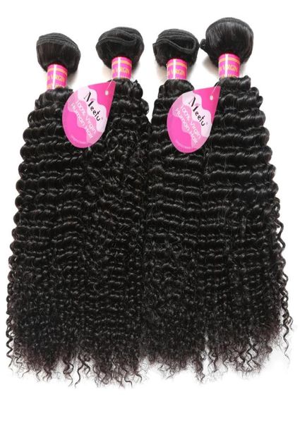 Brasileiro peruano cabelo malaio natural encaracolado humano jerry onda cabelo tece 4 pacotes não transformados extensões de cabelo vrigin para blac4844264