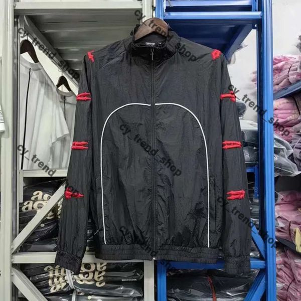 Marka Trapstar Ceket Erkek Tasarımcı Ceketleri Windbreaker Bomber Womens Jacke Coat Deri Su Geçirmez Fermuar Nakış Siyah Mavi XL Veste Homme Irongate JCAKET 77
