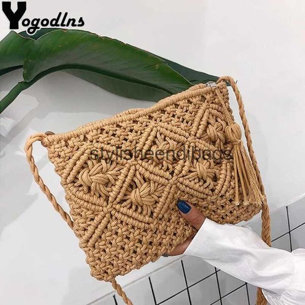 Umhängetaschen Mode Gewebt Stroh Sommer Frauen Weben Crossbody Strand Reise Handtasche Weibliche Tasche Messenger BolsaH24217