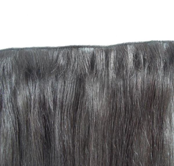 Chegam novas extensões de cabelo humano brasileiro amarrado à mão em linha reta trama de cabelo humano não processado cor marrom escuro 7237504