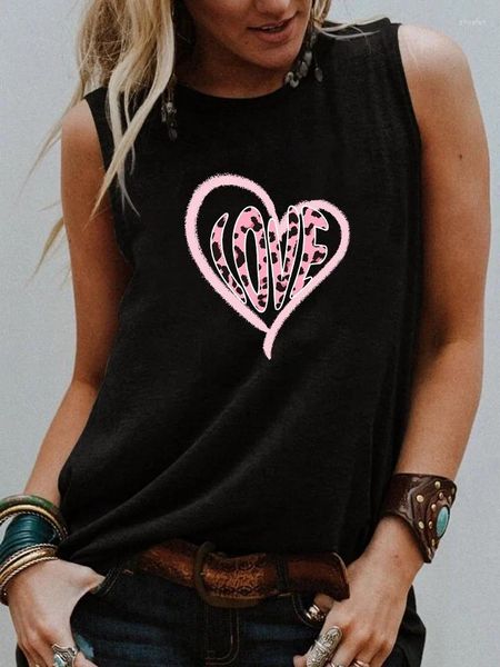 Damen-Tanks, Motiv: Love Valentine's Day, TankTee, Sommer-Stil, ärmellose Shirts, Damenmode, lässige Vintage-Tops