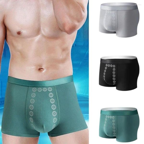 Underpants Energy Field Therapy Men's Underwear Elastic Fibra de Poliéster Longa Duração Slim Briefs Respirável Homens Magnéticos