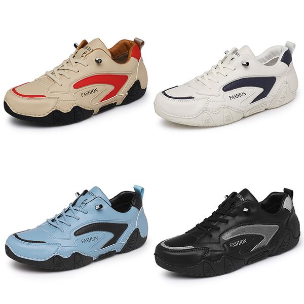 Gai gai gai 2024 sapatos casuais plutônio de couro fosco masculino preto marrom branco azul vermelho moda sapatos formadores tênis respirável