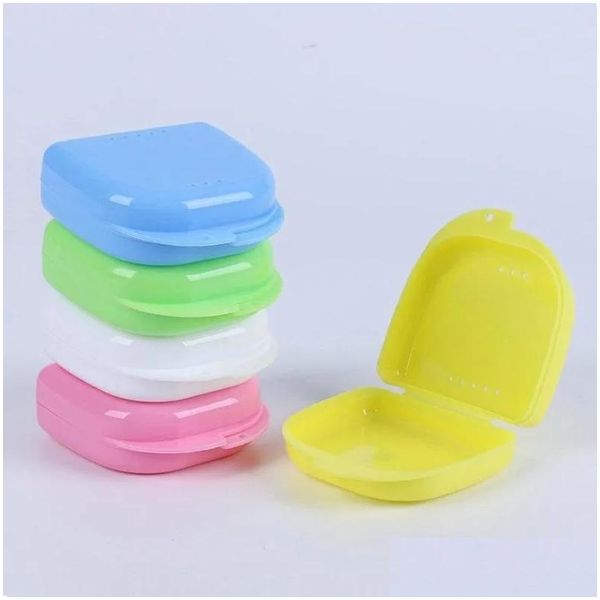 Andere Haushaltsorganisation Anpassbare Kunststoff-Prothesenbox Hochwertige Muti-Color-Zahnschutzhülle Kieferorthopädische Halterung Klein Otoqg