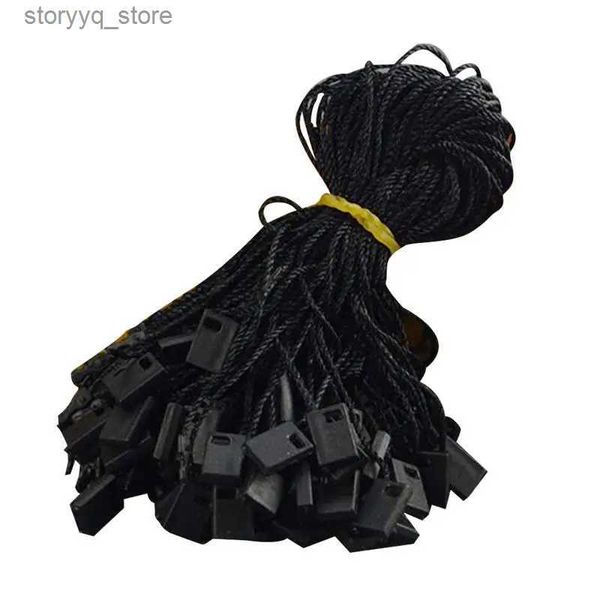 Etiquetas Etiquetas 1000 Unidades / Pacote Roupas de Alta Qualidade Pendurar Tag String Nylon Black String Com Push Locker String Snap Lock Preço Hangtag Seal Tag Q240217