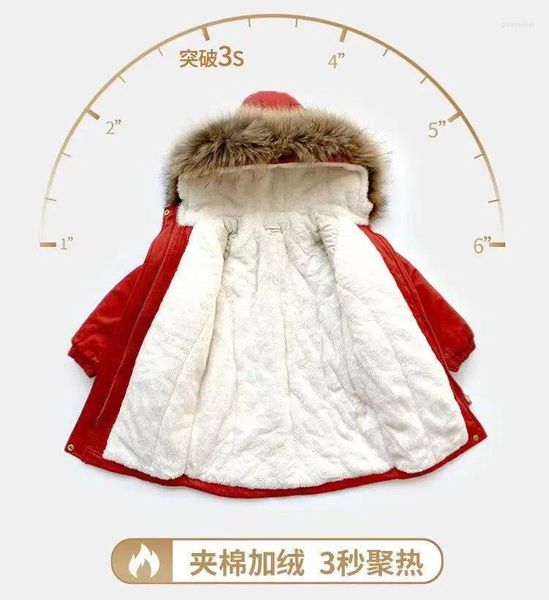 Down 5-12t Büyük Kızlar Kış Çocukları Peluş Pamuk Pamuklu Ceket Giysiler için Koreli Çocuklar Moda Kapşonlu Dış Giyim