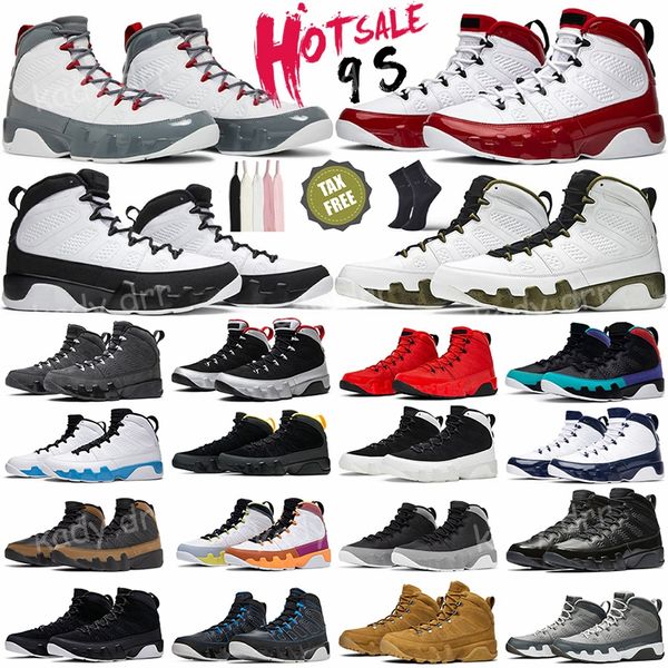 Jumpman 9 9s Homens Sapatos de Basquete Sneaker Fogo Vermelho Johnny Kilroy Olive Concord UNC Pó Universidade Azul Espaço Jace Antracite Treinadores Esporte Sapatilhas