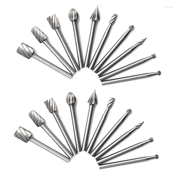 20Pcs HSS Hartmetall Rotary Schneiden Grat Set Grinder Bit 1/8 Zoll (3Mm) Schaft Holzbearbeitung Carving Werkzeuge