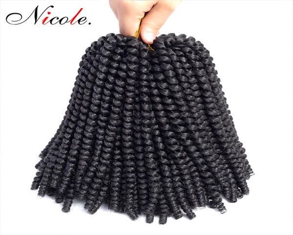 Nicole 8 Zoll Nubian Crochet Braids Ombre Color Christmas Synthetic Braiding Bomb Hair Extension für schwarze Frauen 9350231